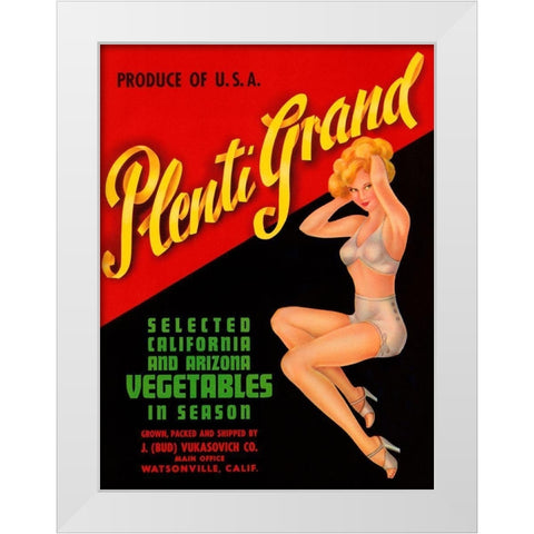 Plenti Grand White Modern Wood Framed Art Print by Retrolabel