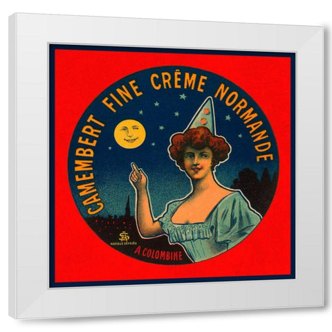 Camembert fine creme Normande White Modern Wood Framed Art Print by Retrolabel
