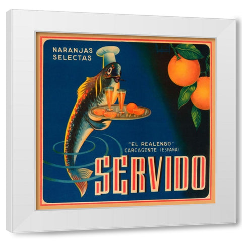 Servido Selected Oranges White Modern Wood Framed Art Print by Retrolabel