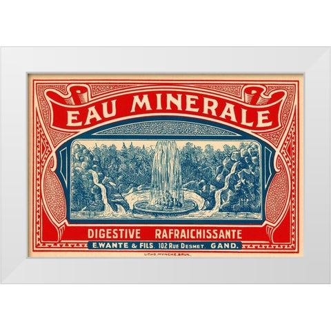 Eau Minerale White Modern Wood Framed Art Print by Retrolabel
