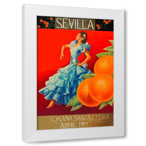 Sevilla - Fair Week White Modern Wood Framed Art Print by Retrolabel