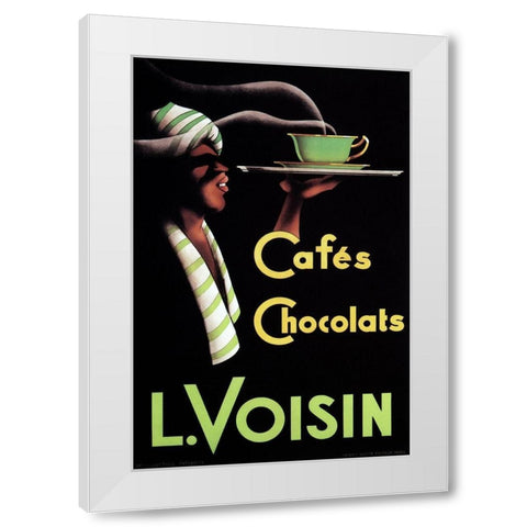 Cafes Chocolats L. Voisin White Modern Wood Framed Art Print by Retrolabel