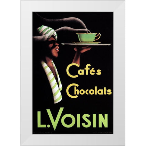 Cafes Chocolats L. Voisin White Modern Wood Framed Art Print by Retrolabel