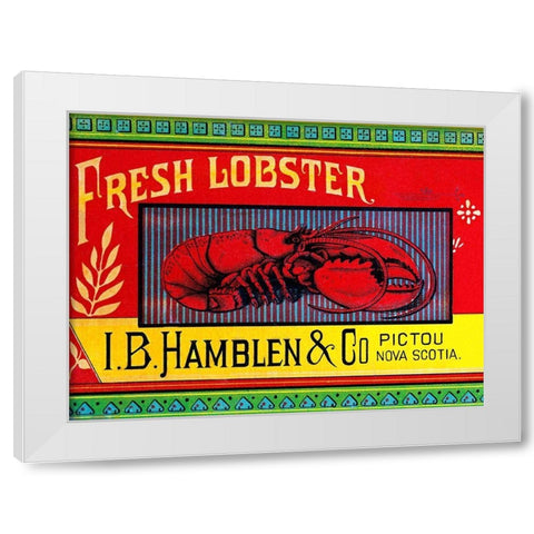 Fresh Lobster White Modern Wood Framed Art Print by Retrolabel