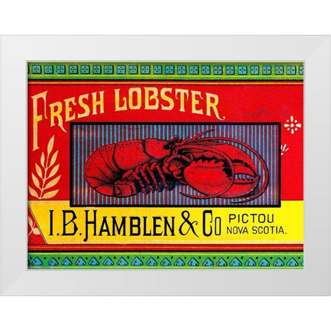 Fresh Lobster White Modern Wood Framed Art Print by Retrolabel