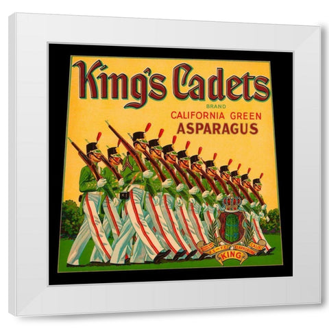 Kings Cadets California Green Asparagus White Modern Wood Framed Art Print by Retrolabel