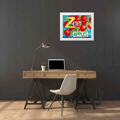 Zee Apples White Modern Wood Framed Art Print by Retrolabel