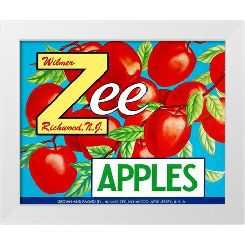 Zee Apples White Modern Wood Framed Art Print by Retrolabel