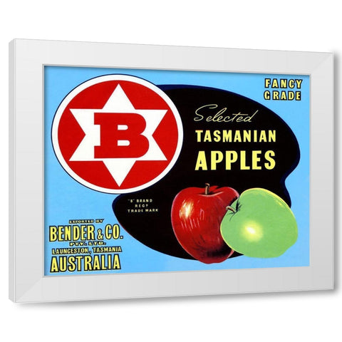 Fancy Grade Selected Tasmanian Apples White Modern Wood Framed Art Print by Retrolabel