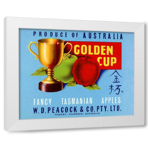 Golden Cup White Modern Wood Framed Art Print by Retrolabel