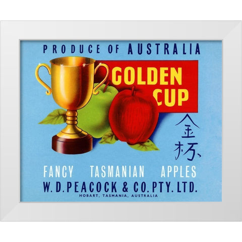 Golden Cup White Modern Wood Framed Art Print by Retrolabel
