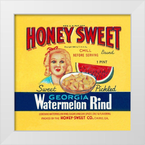 Honey Sweet White Modern Wood Framed Art Print by Retrolabel