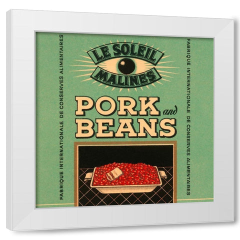 Le Soleil Malines - Pork and Beans White Modern Wood Framed Art Print by Retrolabel