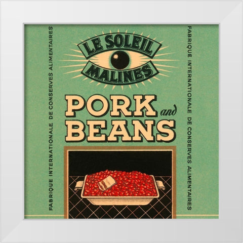 Le Soleil Malines - Pork and Beans White Modern Wood Framed Art Print by Retrolabel
