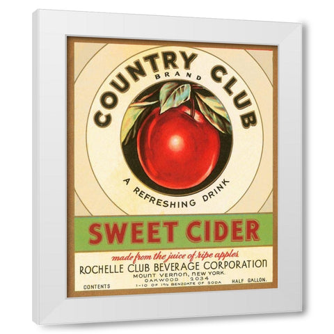Country Club Sweet Cider White Modern Wood Framed Art Print by Retrolabel