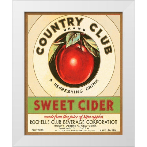 Country Club Sweet Cider White Modern Wood Framed Art Print by Retrolabel