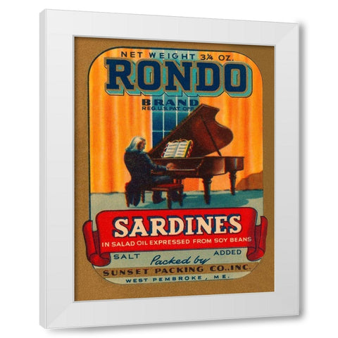 Rondo Brand Sardines White Modern Wood Framed Art Print by Retrolabel