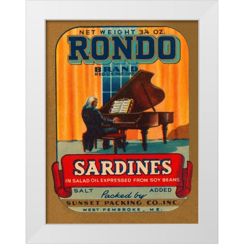 Rondo Brand Sardines White Modern Wood Framed Art Print by Retrolabel