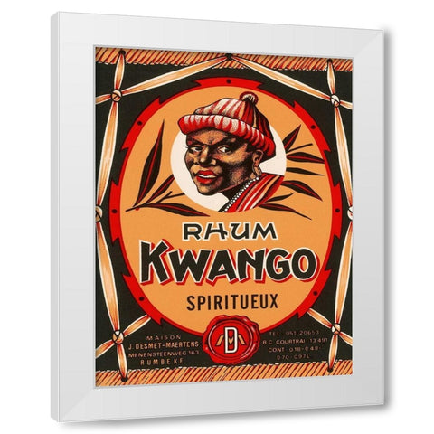 Rhum Kwango White Modern Wood Framed Art Print by Retrolabel