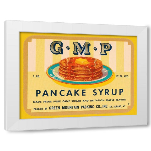 G.M.P. Pancake Syrup White Modern Wood Framed Art Print by Retrolabel