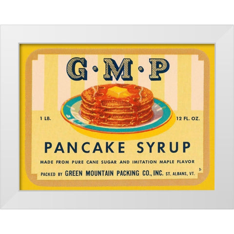 G.M.P. Pancake Syrup White Modern Wood Framed Art Print by Retrolabel