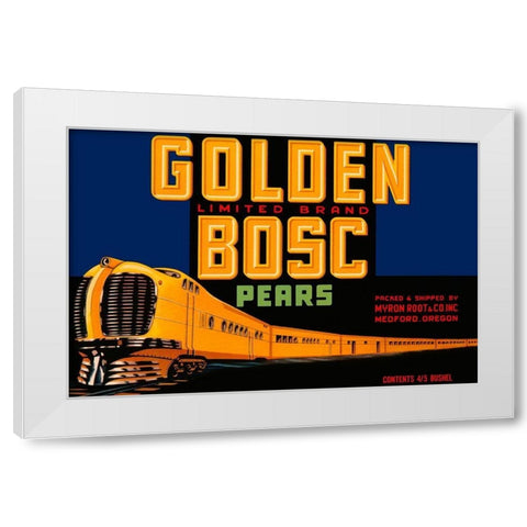 Golden Bosc Limited Edition Pears White Modern Wood Framed Art Print by Retrolabel