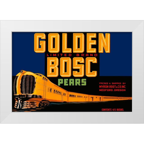 Golden Bosc Limited Edition Pears White Modern Wood Framed Art Print by Retrolabel