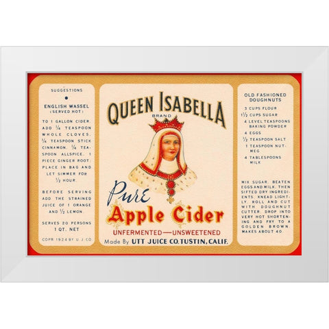 Queen Isabella Pure Apple Cider White Modern Wood Framed Art Print by Retrolabel