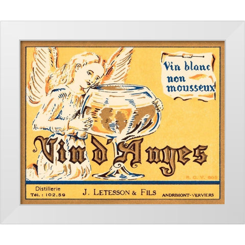 Vin dAnges White Modern Wood Framed Art Print by Retrolabel
