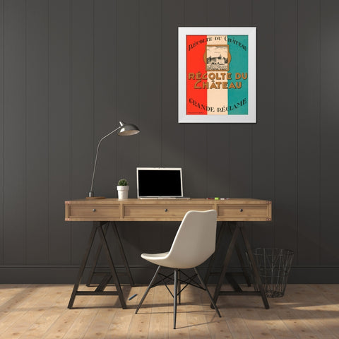 Recolte du Chateau White Modern Wood Framed Art Print by Retrolabel