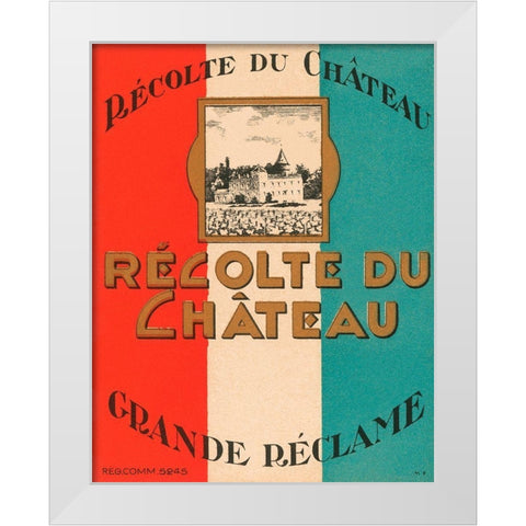 Recolte du Chateau White Modern Wood Framed Art Print by Retrolabel