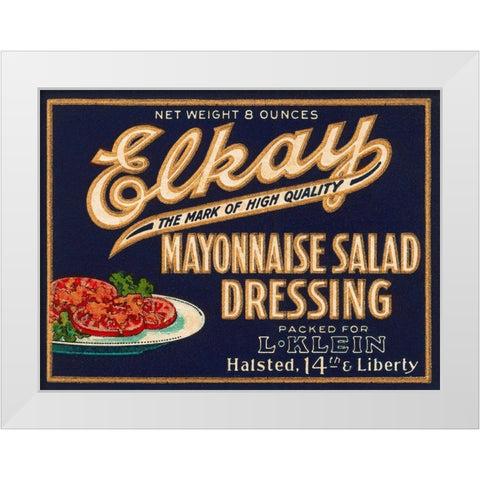 Elkay Mayonnaise Salad Dressing White Modern Wood Framed Art Print by Retrolabel
