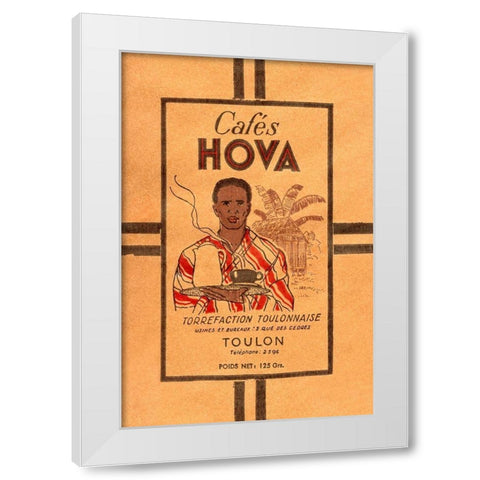 Cafes Hova White Modern Wood Framed Art Print by Retrolabel