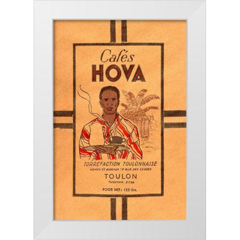 Cafes Hova White Modern Wood Framed Art Print by Retrolabel