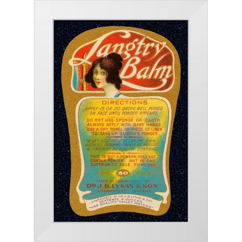 Langtry Balm White Modern Wood Framed Art Print by Retrolabel