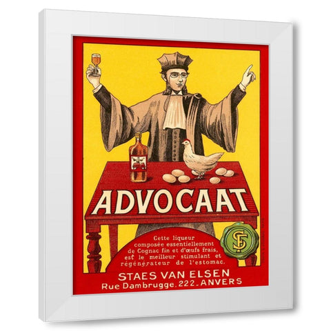 Advocat White Modern Wood Framed Art Print by Retrolabel