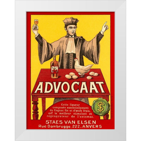 Advocat White Modern Wood Framed Art Print by Retrolabel