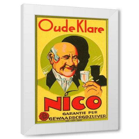 Oude Klare Nico White Modern Wood Framed Art Print by Retrolabel