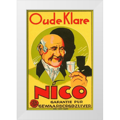 Oude Klare Nico White Modern Wood Framed Art Print by Retrolabel
