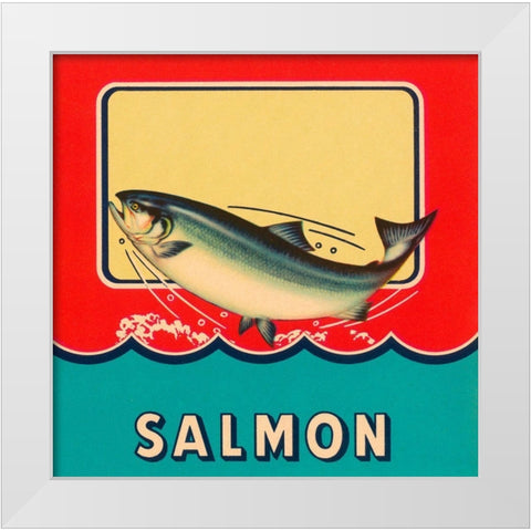 Salmon White Modern Wood Framed Art Print by Retrolabel