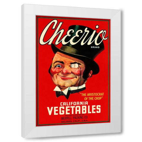 Cheerio Brand California Vegetables White Modern Wood Framed Art Print by Retrolabel