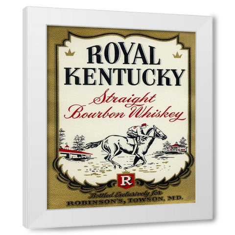 Royal Kentucky Straight Bourbon Whiskey White Modern Wood Framed Art Print by Vintage Booze Labels
