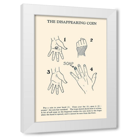 The Disappearing Coin White Modern Wood Framed Art Print by Retromagic