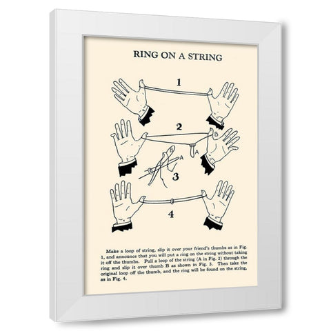 Ring on a String White Modern Wood Framed Art Print by Retromagic