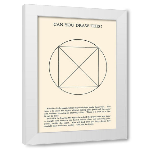 Can You Draw This? White Modern Wood Framed Art Print by Retromagic