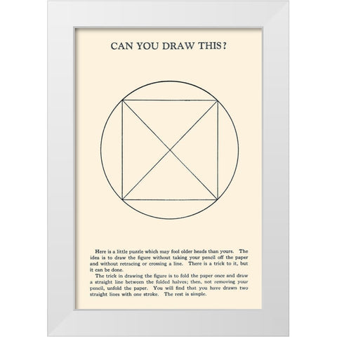 Can You Draw This? White Modern Wood Framed Art Print by Retromagic