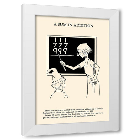 A Sum in Addition White Modern Wood Framed Art Print by Retromagic