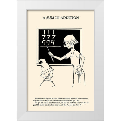 A Sum in Addition White Modern Wood Framed Art Print by Retromagic