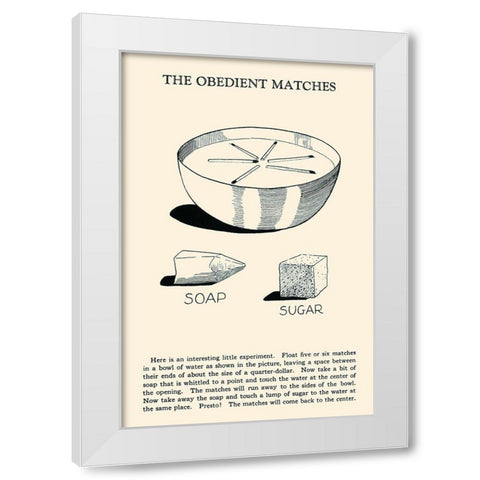 The Obedient Matches White Modern Wood Framed Art Print by Retromagic