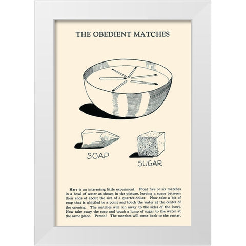 The Obedient Matches White Modern Wood Framed Art Print by Retromagic